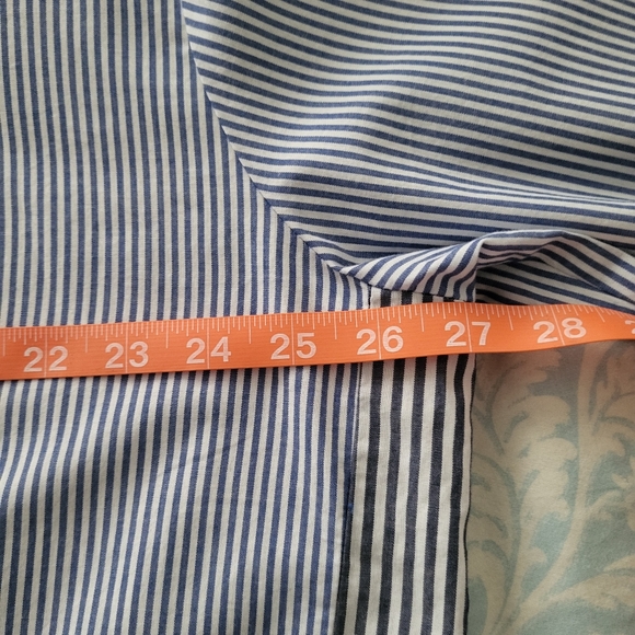 Free People Striped Button down shirt 2 toned blue white size L Coastal - Picture 10 of 12